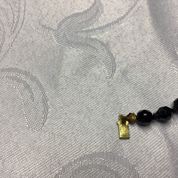 BLACK LONG CRYSTAL necklace. Nice vintage clasp MOMS COLLECTION - Picture 6 of 9